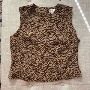 SOLD FINITY Cheetah Print Silk Sleeveless Blouse